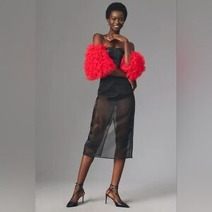 Sunday in Brooklyn Sheer Slit Midi Skirt Large